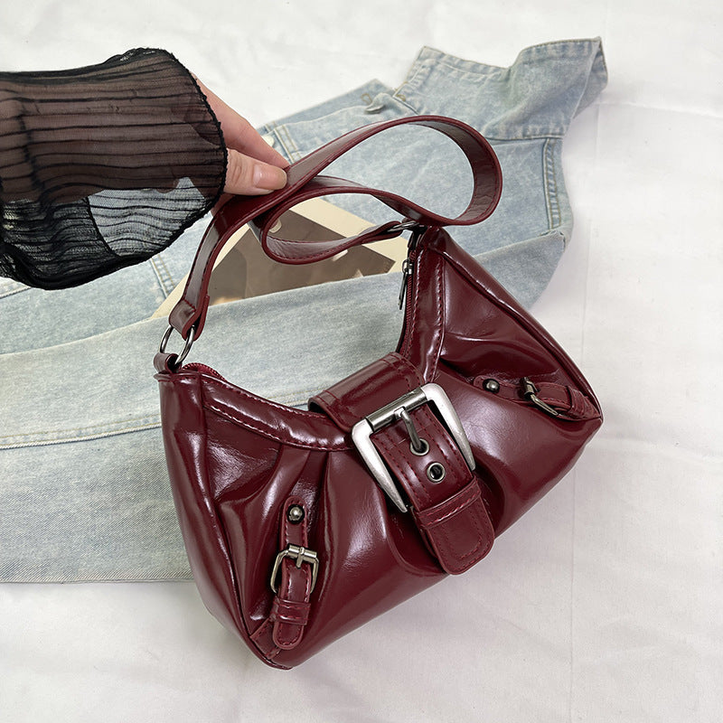 Cherry Noir Mini Hobo Shoulder Bag