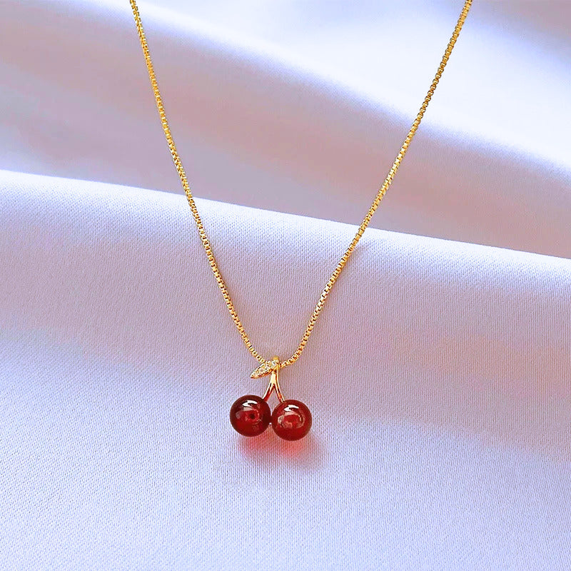 Dainty Cherry Pendant Necklace
