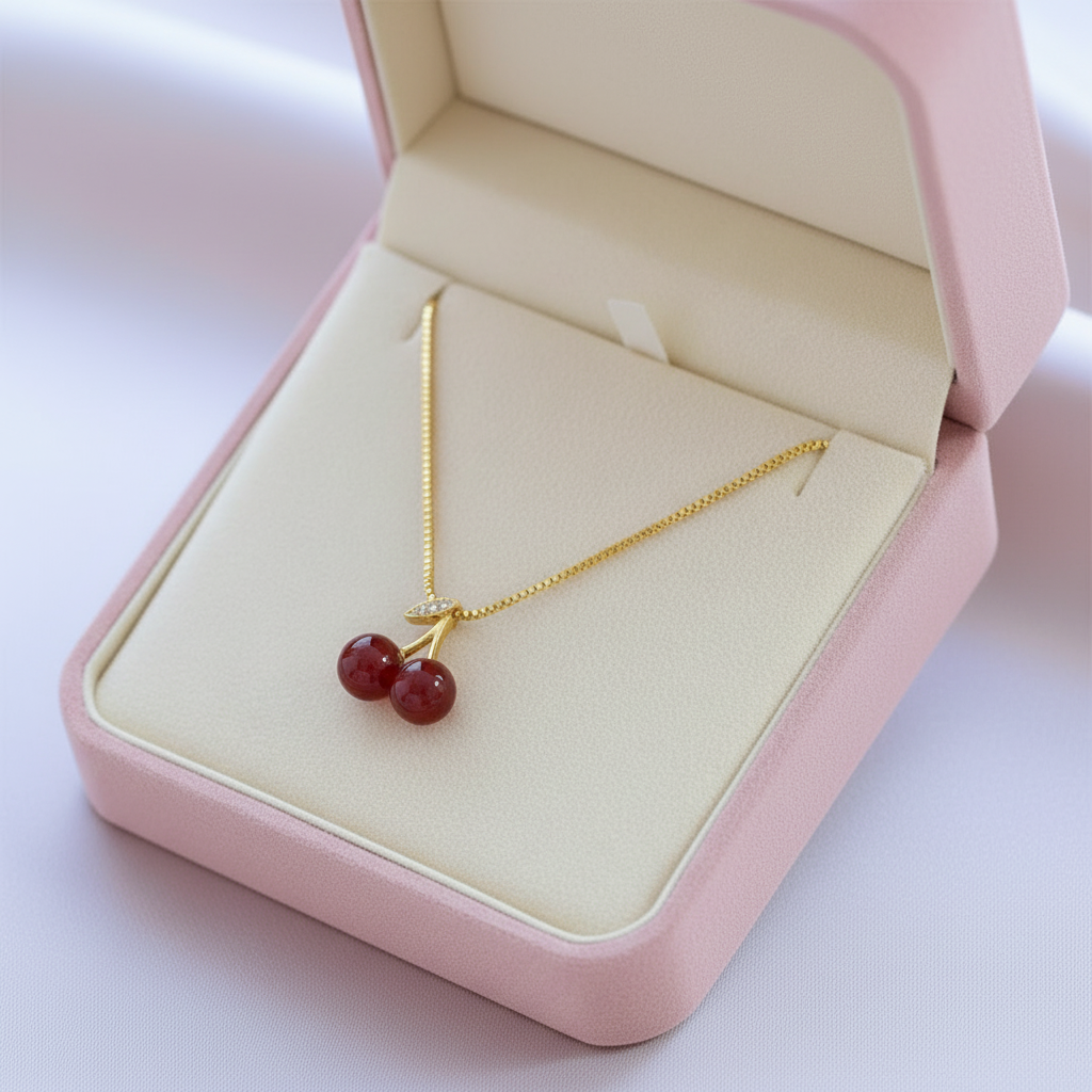 Dainty Cherry Pendant Necklace